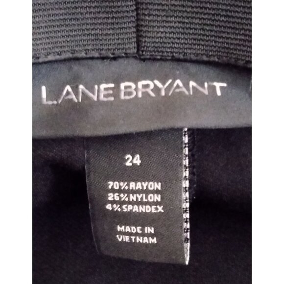 Lane Bryant Black Double Slit Skirt With Button Accents Elastic Waist Size 24 - Picture 7 of 7